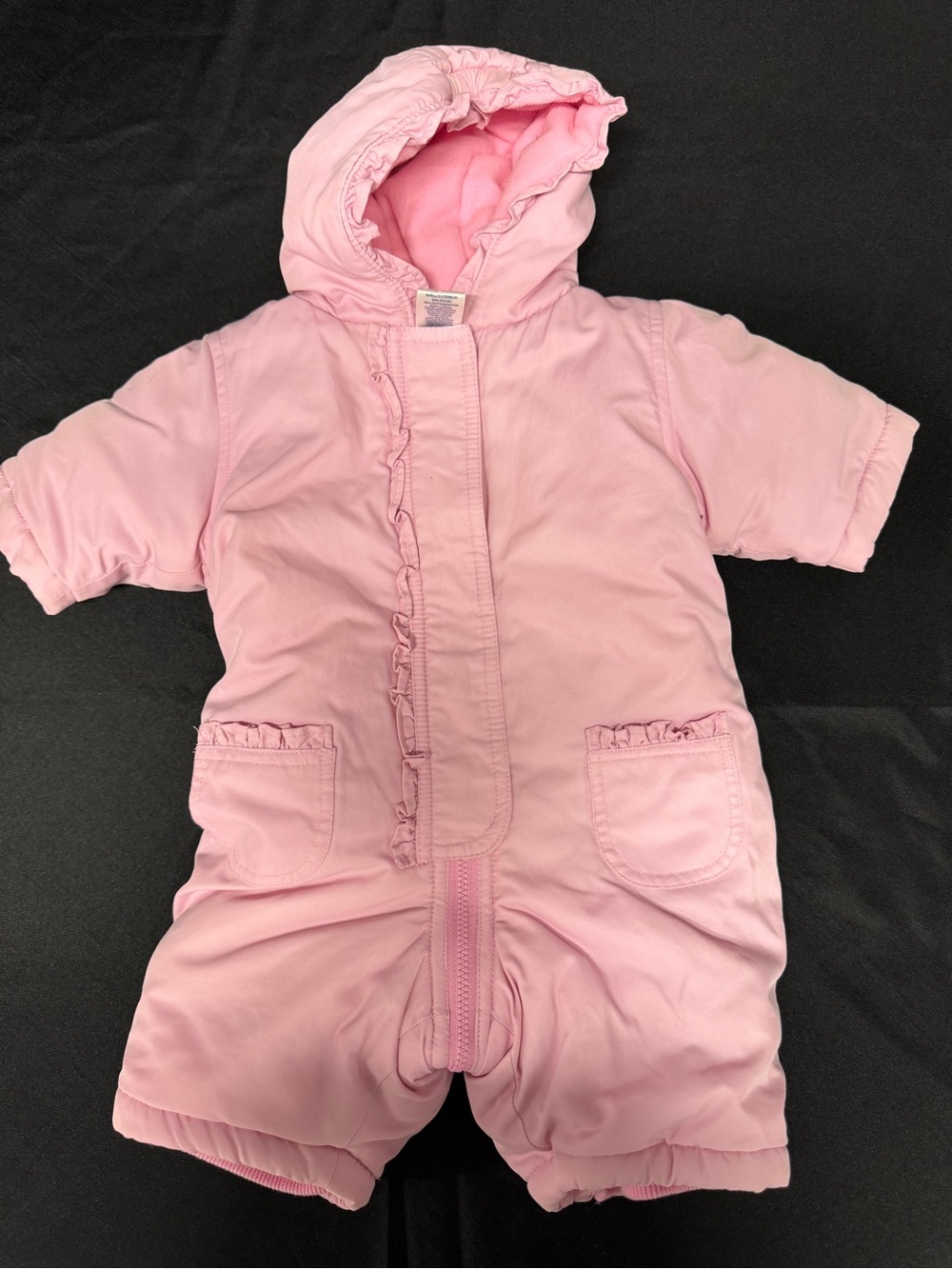 Old Navy Vintage Y2K Baby Girl Pink Hooded Winter Snowsuit Bunting 0-3M